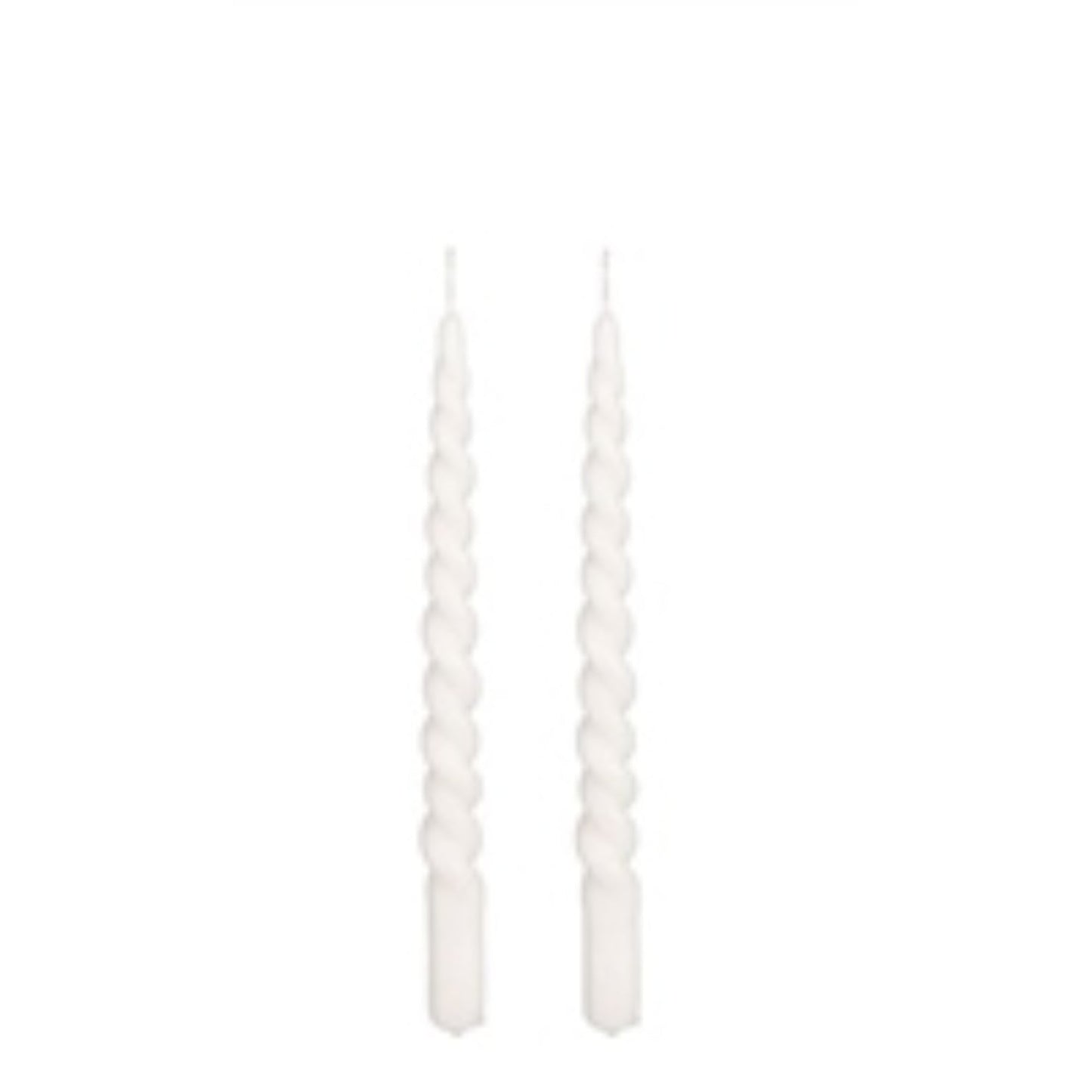 Set of 2 Twist Cream Taper Candle