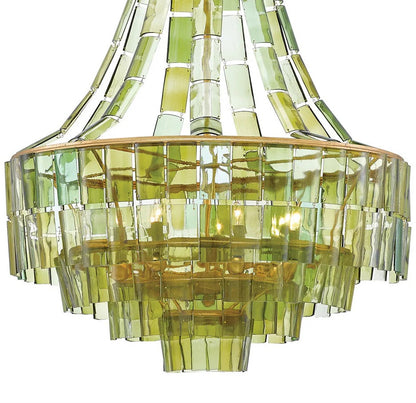 Vintner Recycled Green Glass Chandelier