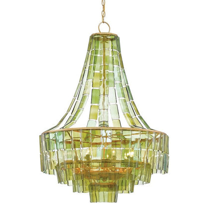 Vintner Recycled Green Glass Chandelier
